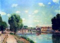 die Eisenbahnbrücke Pontoise Camille Pissarro Landschaft Strom